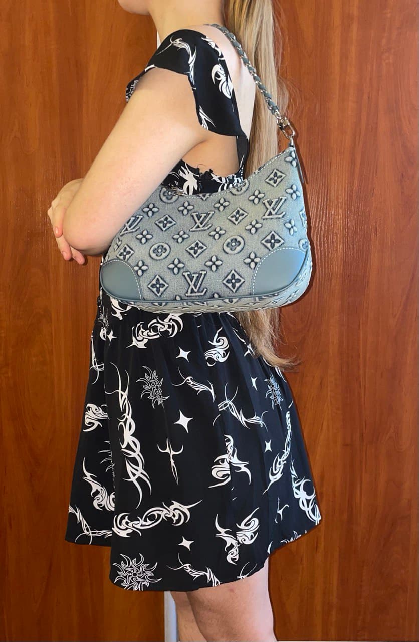 Жіноча сумка Louis Vuitton джинс- 26 см. — Фото 6 з 8